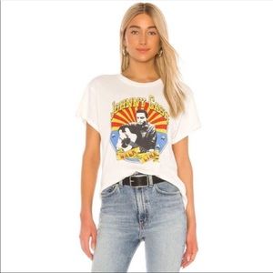 💋Vintage Style Johnny Cash “ Walk The Line” White Short Sleeve Shirt Material